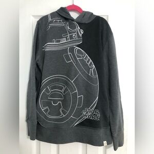 Gap 1969 Star Wars BB-8 hooded grey sweatshirt boys‎ size XL 12 school outdoor